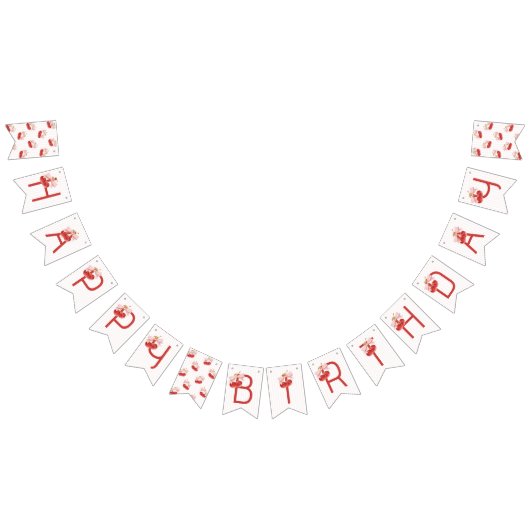 Cherry 1st Birthday Party Banner バンティングフラッグ (全)