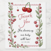 Cherry Baby Shower  ワインラベル (シングルラベル)