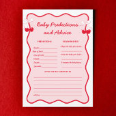 Cherry Baby Shower Babies Predictions and Advice  招待状