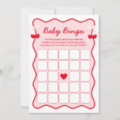 Cherry Baby Shower Bingo Game Card 招待状 (正面)