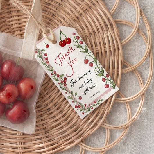 Cherry Baby Shower Gift Tag ギフトタグ