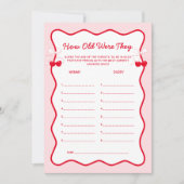 Cherry Baby Shower How Old Were They Game 招待状 (正面)