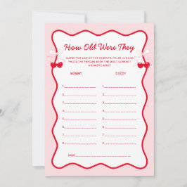 Cherry Baby Shower How Old Were They Game 招待状