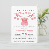 Cherry Baby Shower Invitation Cherry on top Invite セーブザデート (スタンド正面)