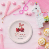 Cherry Baby Shower Paper Plates for Girl Party ペーパープレート (パーティー)