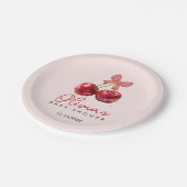 Cherry Baby Shower Paper Plates for Girl Party ペーパープレート (アングル)
