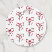 Cherry Baby Shower Thank you Bows Coquette フェイバータグ (裏面)