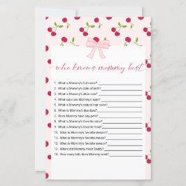 Cherry Baby Shower Who Knows Mommy Best Game