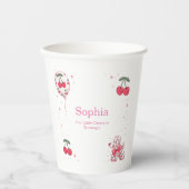 Cherry Balloon Dog Birthday Party Paper Cups 紙コップ (正面)