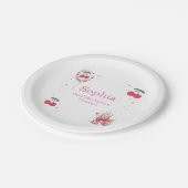 Cherry Balloon Dog Birthday Party Paper Plate ペーパープレート (アングル)