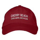 Cherry Beach Michigan Embroidered Baseball Hat 刺繍入りキャップ (正面)