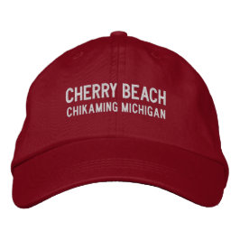 Cherry Beach Michigan Embroidered Baseball Hat 刺繍入りキャップ