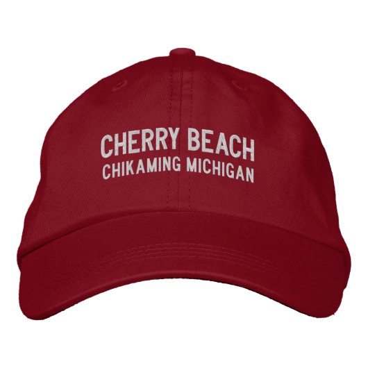Cherry Beach Michigan Embroidered Baseball Hat 刺繍入りキャップ (正面)