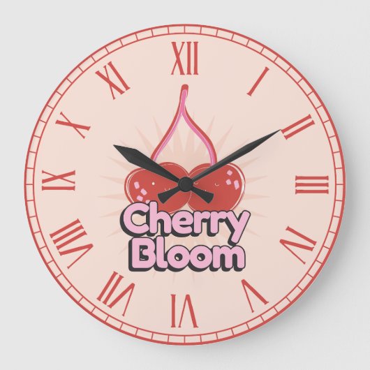 Cherry Bloom ラージ壁時計 (正面)