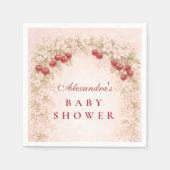Cherry Bloom Floral Baby Shower スタンダードカクテルナプキン (正面)