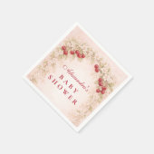 Cherry Bloom Floral Baby Shower スタンダードカクテルナプキン (角)