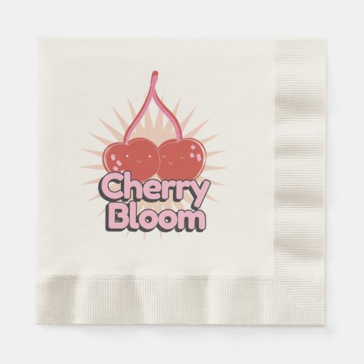 Cherry Bloom Napkins 縁ありランチョンナプキン (正面)