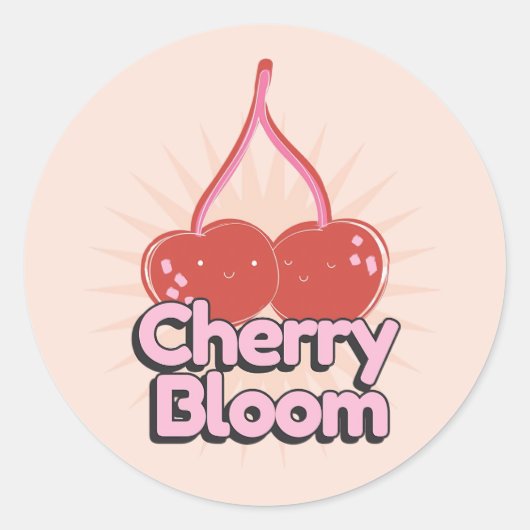 Cherry Bloom Sticker ラウンドシール (正面)