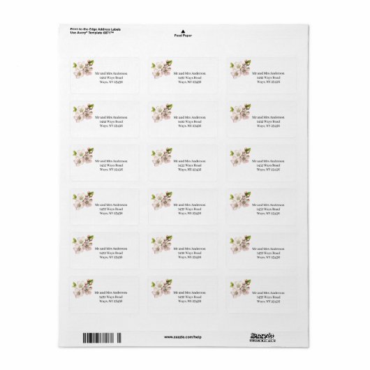 Cherry Blossom Address Label ラベル (フルシート)