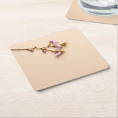 Cherry Blossom and Daisy Background スクエアペーパーコースター (アングル)