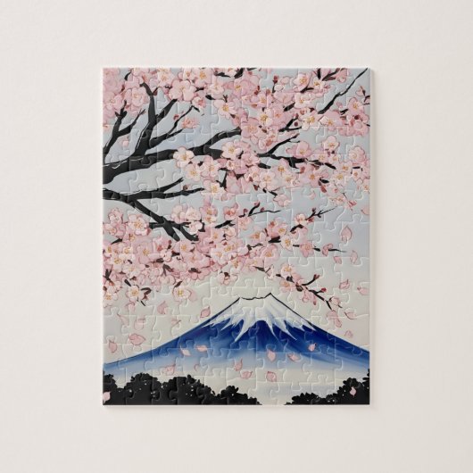 Cherry Blossom and Mount Fuji Jigsaw Puzzle ジグソーパズル (縦)