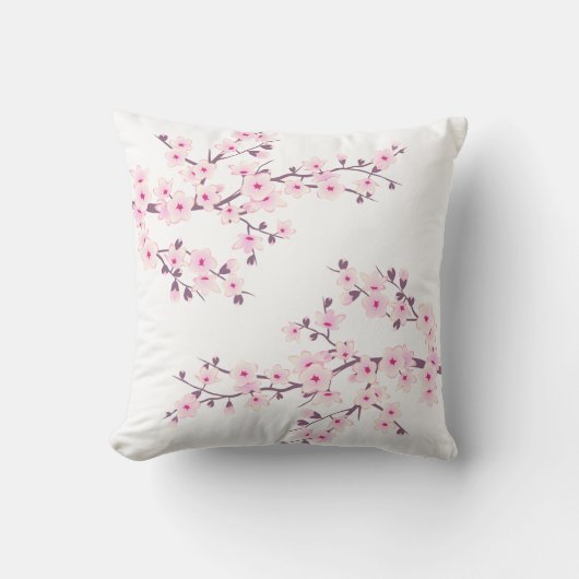 Cherry Blossom Baby Pink Coquette Aesthetic クッション (正面)