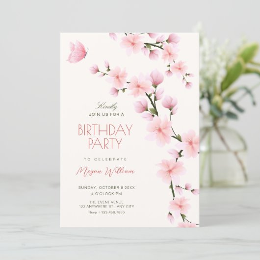 Cherry blossom birthday 招待状 (スタンド正面)