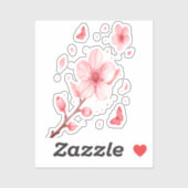 Cherry Blossom Bloom Vinyl Sticker – Soft Pink シール (シート)