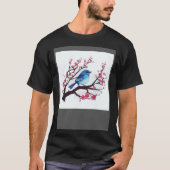 Cherry Blossom Branch and Eastern Blue Bird for sp Tシャツ (正面)