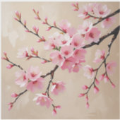 Cherry Blossom Branches Art – Elegant Pink Sakura  シール (正面)