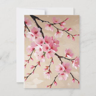 Cherry Blossom Branches Art – Elegant Pink Sakura  ポストカード