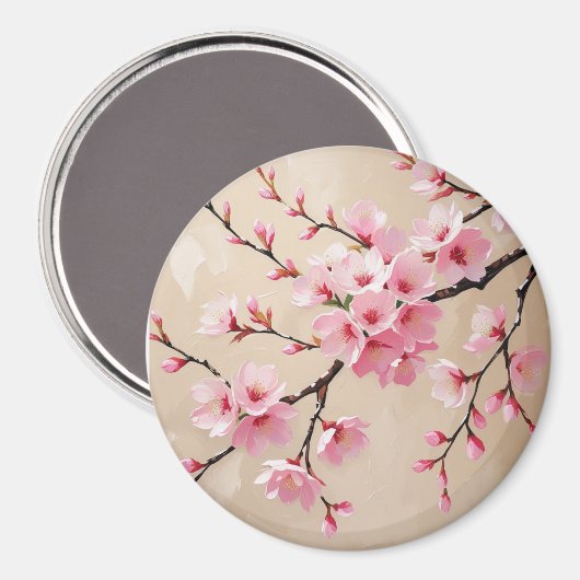 Cherry Blossom Branches Art – Elegant Pink Sakura  マグネット (正面/裏面)