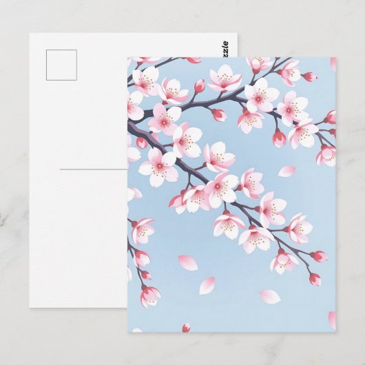 Cherry Blossom Branches Serene Pattern ポストカード (正面/裏面)