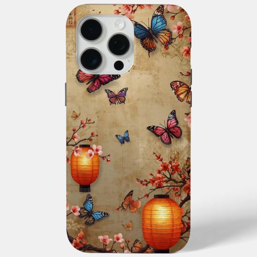 Cherry Blossom Butterfly Lantern Case-Mate iPhoneケース (裏面)