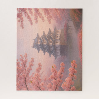 Cherry Blossom Castle in Spring Mist ジグソーパズル