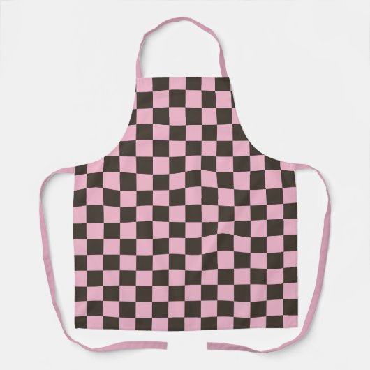 Cherry blossom checkered board pattern エプロン (正面)