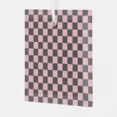 Cherry blossom checkered board pattern ガラスオーナメント (正面左)