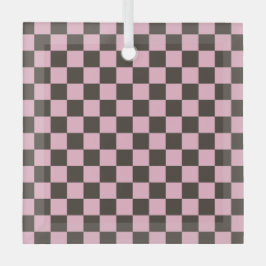 Cherry blossom checkered board pattern ガラスオーナメント