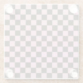 Cherry blossom checkered board pattern ガラスコースター (裏面)