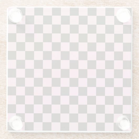Cherry blossom checkered board pattern ガラスコースター (裏面)