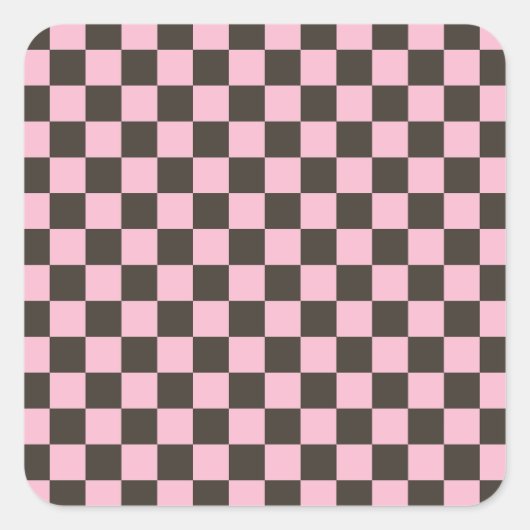 Cherry blossom checkered board pattern スクエアシール (正面)