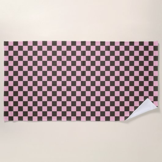 Cherry blossom checkered board pattern ビーチタオル (正面)