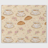Cherry Blossom Coffee Cozy Pattern (2) ラッピングペーパー (フラット)