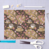 Cherry Blossom Coffee Cozy Pattern (8) 薄葉紙 (クラフト)