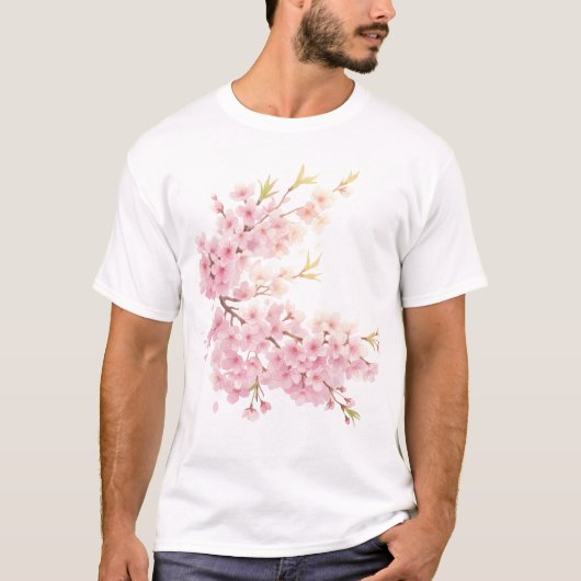 Cherry Blossom Dreams – Floral Art Tシャツ (正面)