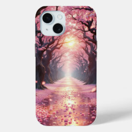 Cherry Blossom Dreams: The Path of Pink Light iPhone 15ケース