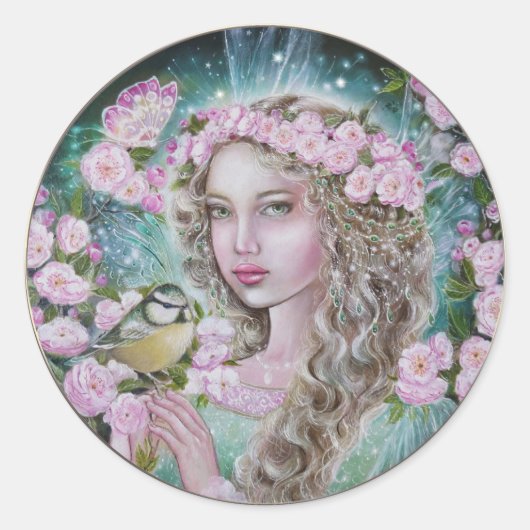 Cherry blossom fairy sticker ラウンドシール (正面)