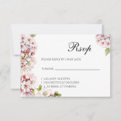 Cherry blossom Floral RSVP card (正面)