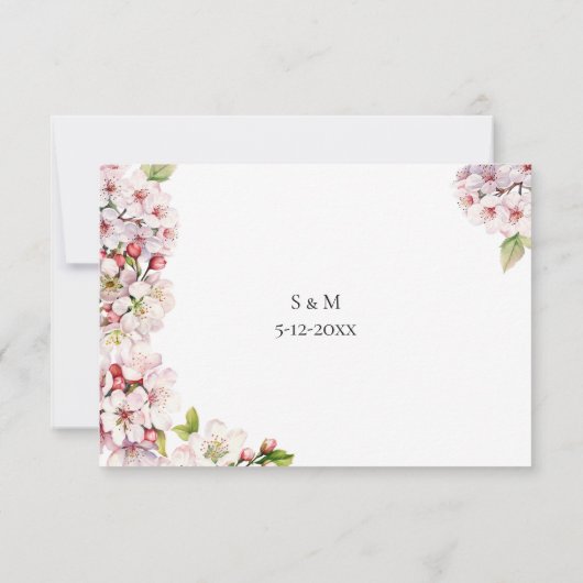 Cherry blossom Floral RSVP card (裏面)