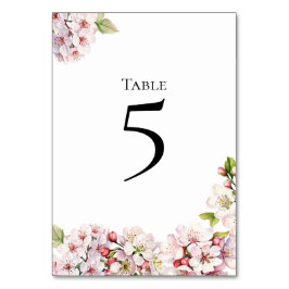 Cherry Blossom floral Table Number Card テーブルナンバー